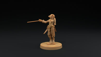 Millie, The Ratfolk Fencer | Dragon Trappers Lodge | Hunt for The Last Sea Angel | 32mm Scale Resin Printed Tabletop RPG Figure For DND