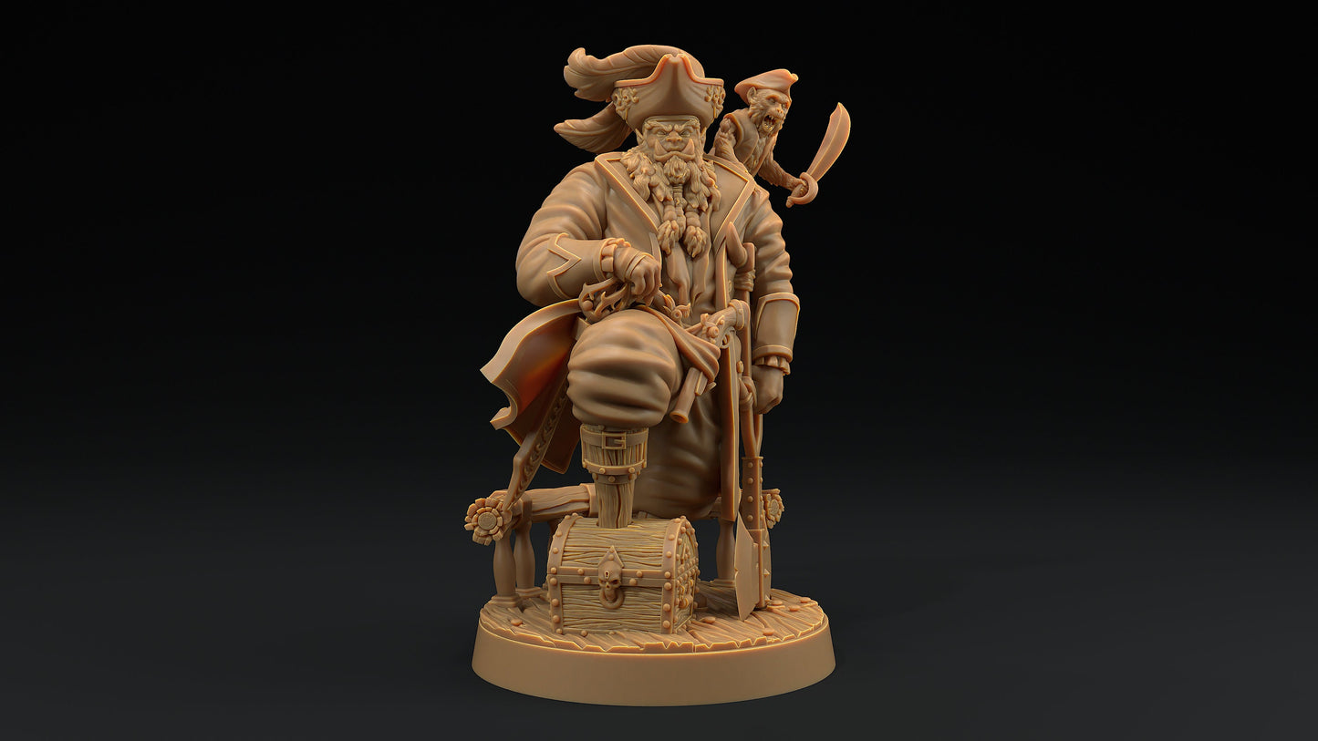 Captain Mobius | Dragon Trappers Lodge | Hunt for The Last Sea Angel | 32mm Scale Resin Printed Tabletop RPG Figure For DND