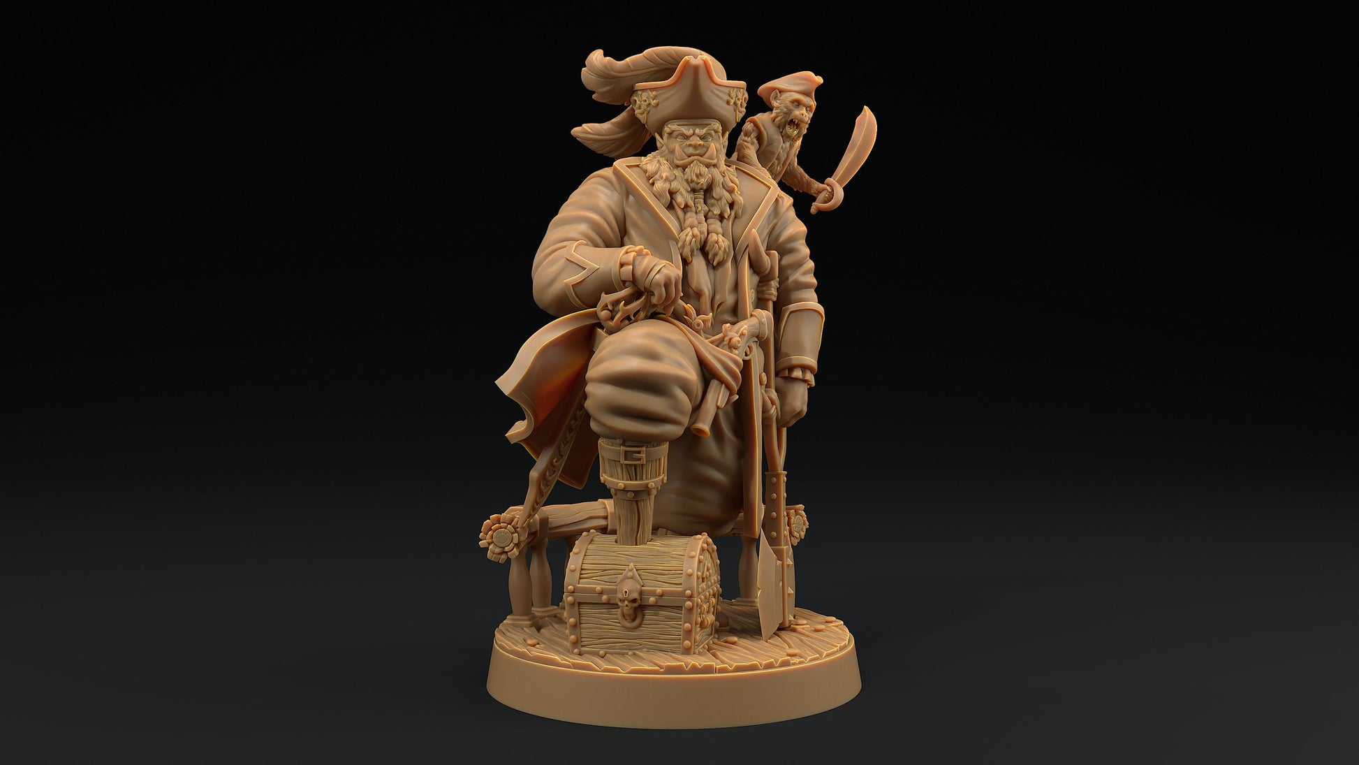 Captain Mobius | Dragon Trappers Lodge | Hunt for The Last Sea Angel | 32mm Scale Resin Printed Tabletop RPG Figure For DND