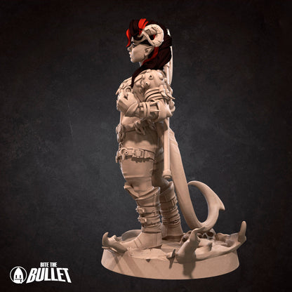 Tiefling Barbarian | NSFW Version | Bite The Bullet | 35mm Scale | Resin Printed Tabletop RPG Miniature Figures | DND | 5E