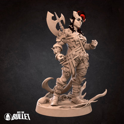 Tiefling Barbarian | NSFW Version | Bite The Bullet | 35mm Scale | Resin Printed Tabletop RPG Miniature Figures | DND | 5E