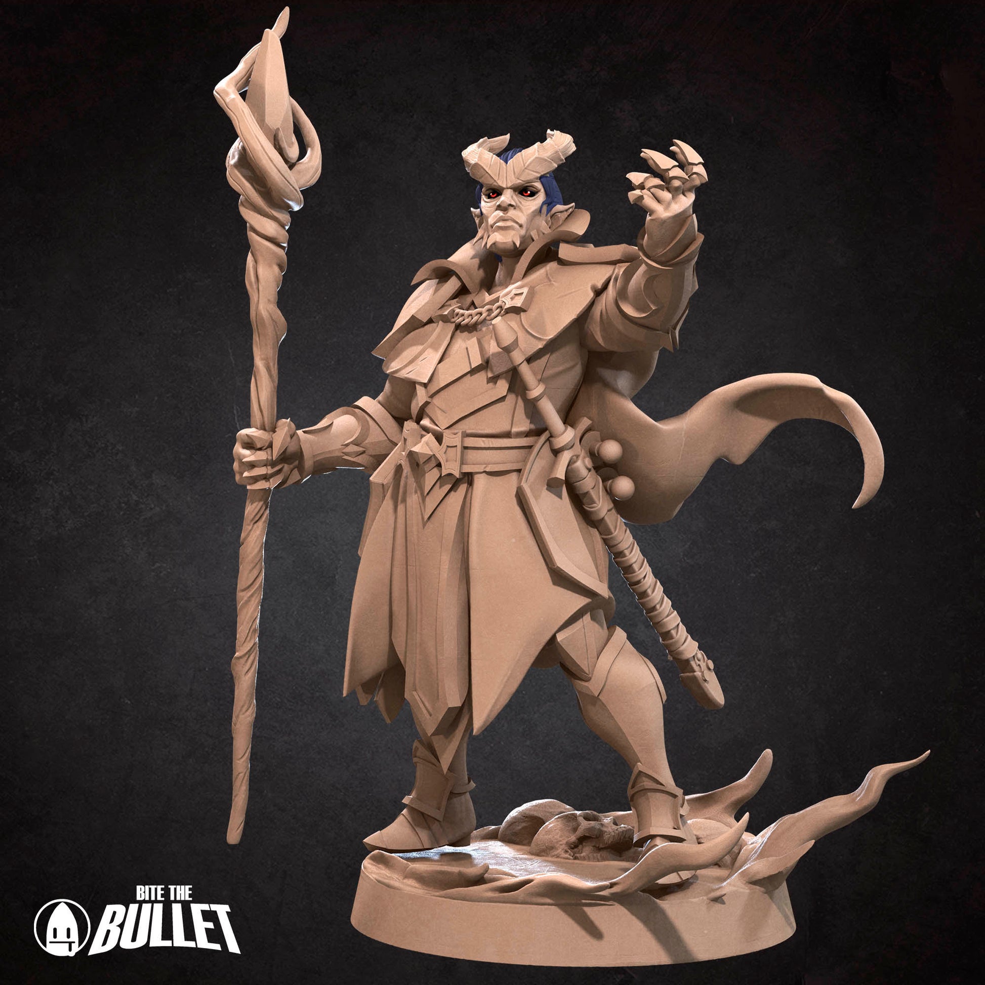 Tiefling Warlock | Bite The Bullet | 35mm Scale | Resin Printed Tabletop RPG Miniature Figures | DND | 5E