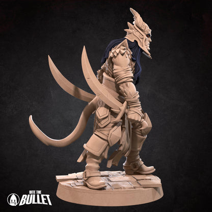 Tiefling Rogue | Bite The Bullet | 35mm Scale | Resin Printed Tabletop RPG Miniature Figures | DND | 5E