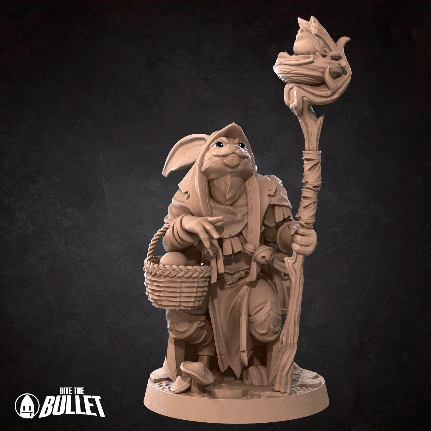 Harengon Druid | Bite The Bullet | 35mm Scale | Resin Printed Tabletop RPG Miniature Figures | DND | 5E