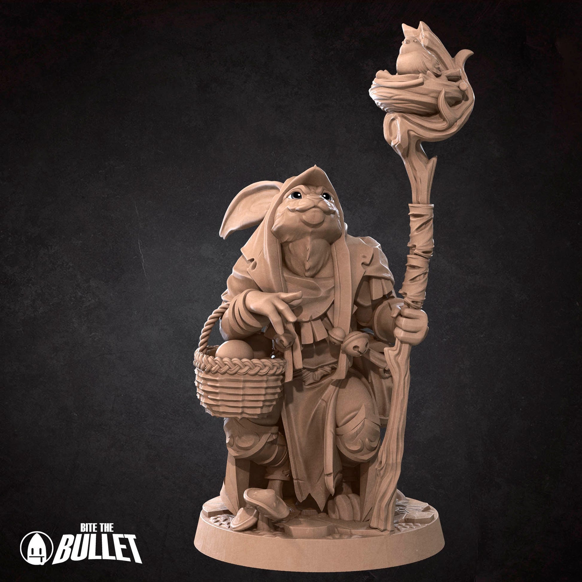 Harengon Druid | Bite The Bullet | 35mm Scale | Resin Printed Tabletop RPG Miniature Figures | DND | 5E