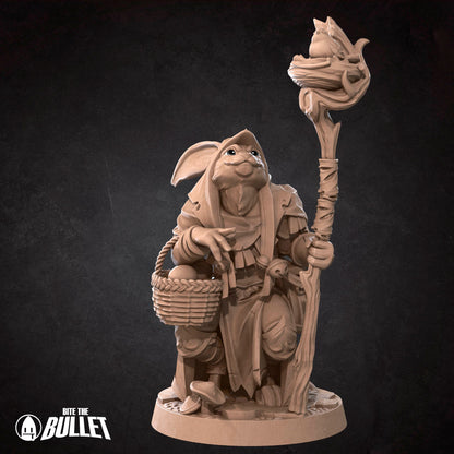 Harengon Druid | Bite The Bullet | 35mm Scale | Resin Printed Tabletop RPG Miniature Figures | DND | 5E