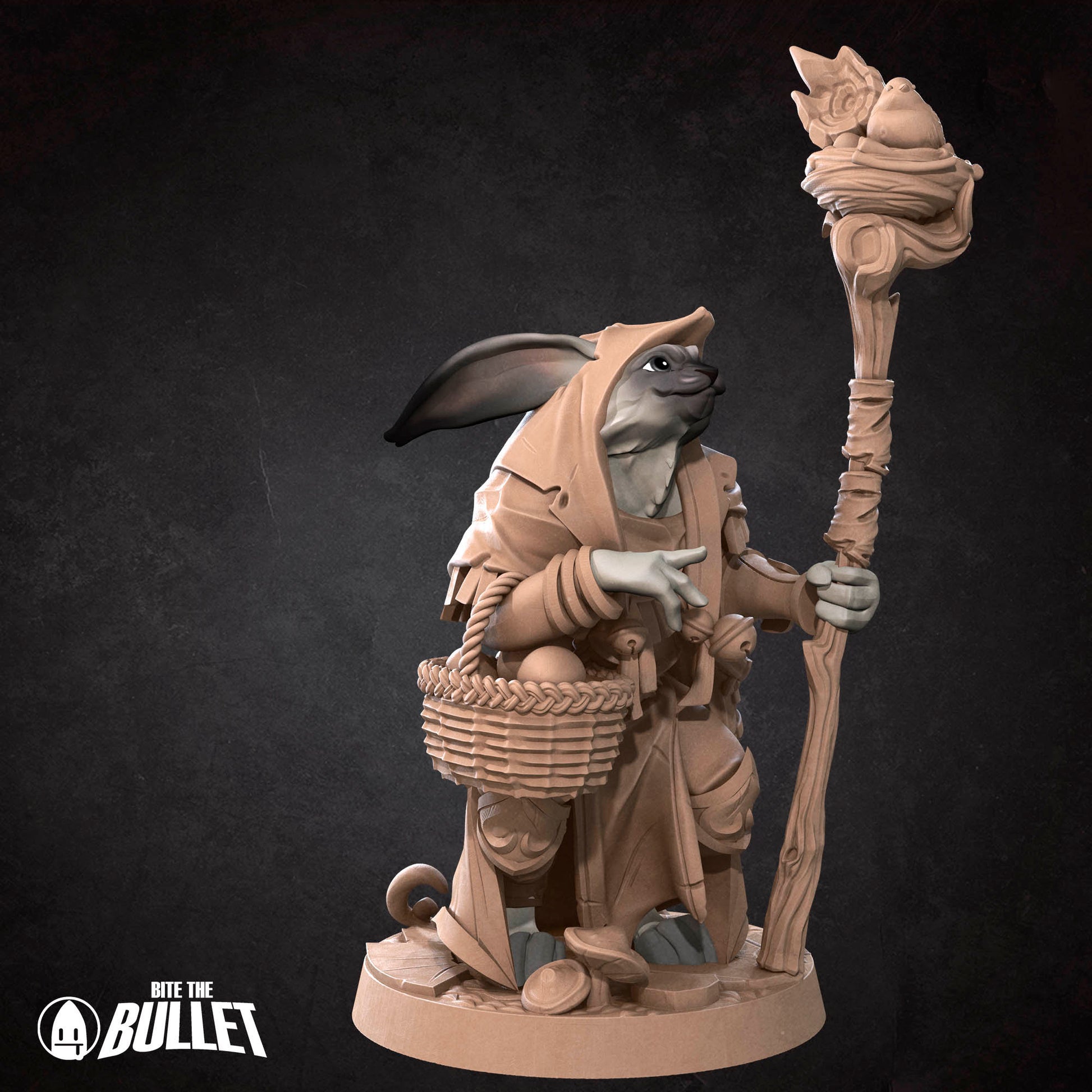 Harengon Druid | Bite The Bullet | 35mm Scale | Resin Printed Tabletop RPG Miniature Figures | DND | 5E