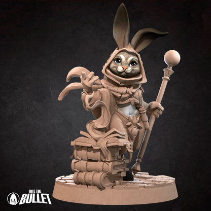 Harengon Wizard | Bite The Bullet | 35mm Scale | Resin Printed Tabletop RPG Miniature Figures | DND | 5E