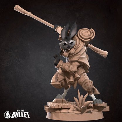 Harengon Monk | Bite The Bullet | 35mm Scale | Resin Printed Tabletop RPG Miniature Figures | DND | 5E