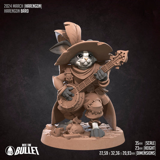 Harengon Bard | Bite The Bullet | 35mm Scale | Resin Printed Tabletop RPG Miniature Figures | DND | 5E