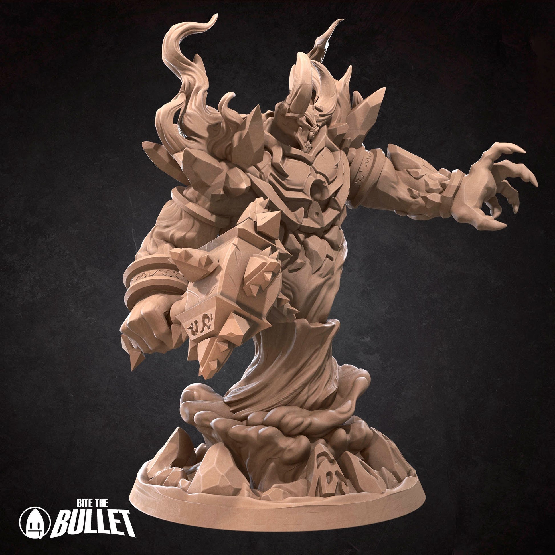 Large firelord elemental holding hammer