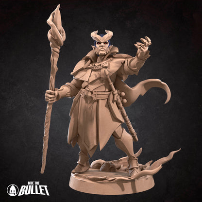 Tiefling Warlock | Bite The Bullet | 35mm Scale | Resin Printed Tabletop RPG Miniature Figures | DND | 5E