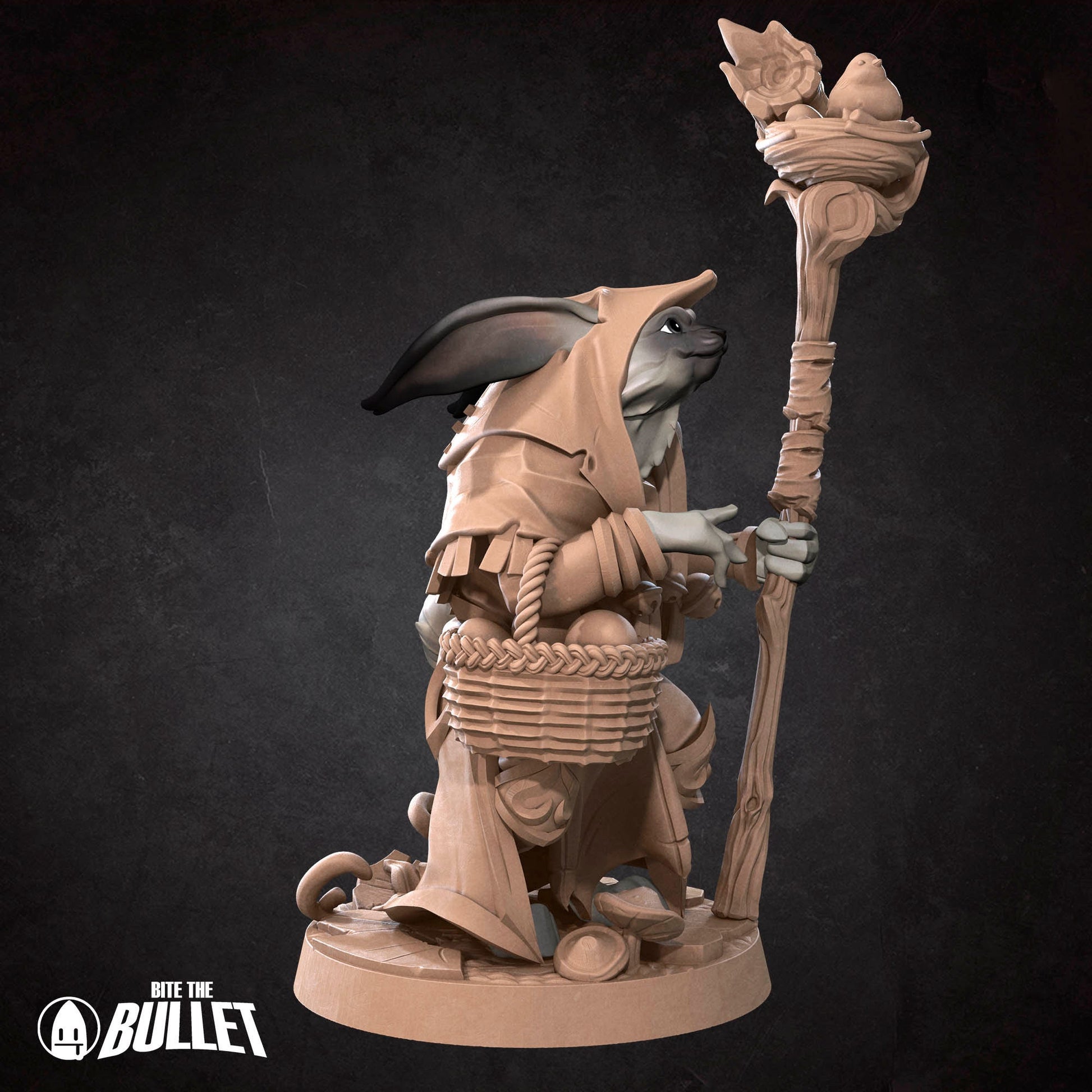 Harengon Druid | Bite The Bullet | 35mm Scale | Resin Printed Tabletop RPG Miniature Figures | DND | 5E