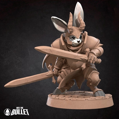 Harengon Warrior | Bite The Bullet | 35mm Scale | Resin Printed Tabletop RPG Miniature Figures | DND | 5E