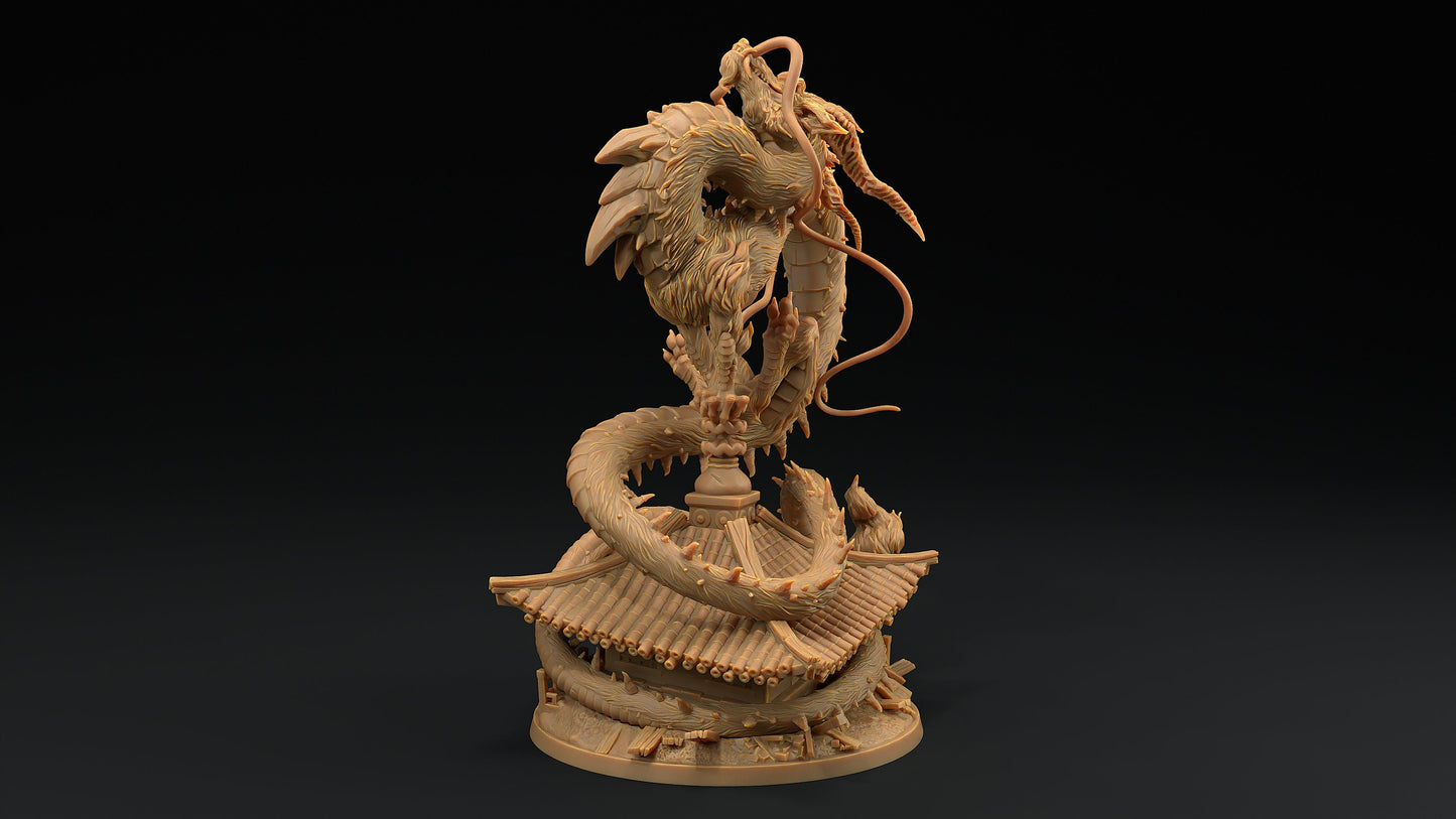 Large Wind Dragon | Dragon Trappers Lodge | Chosen Of The Kami | 32mm Scale Resin Printed Tabletop RPG Figure For DND