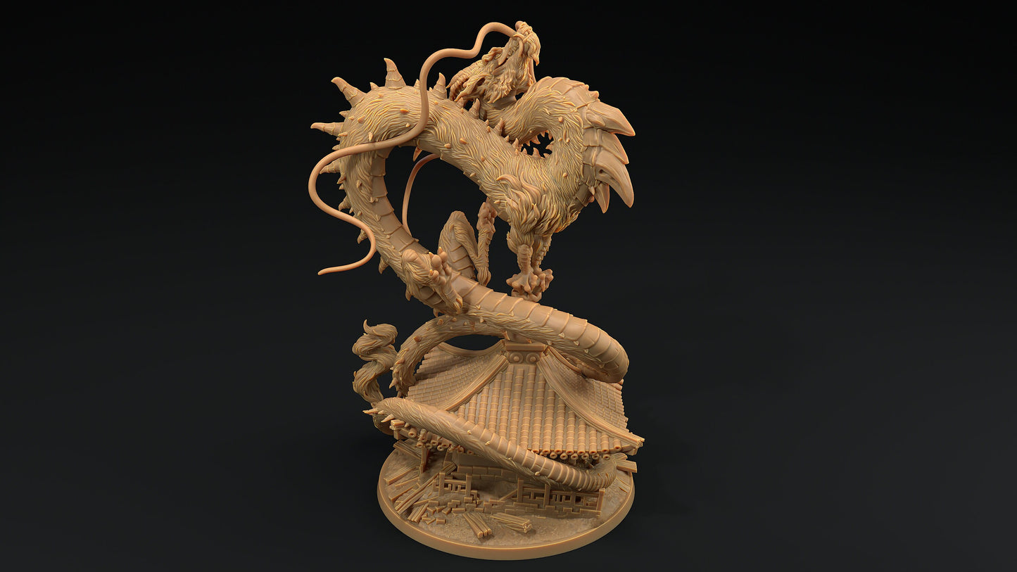 Large Wind Dragon | Dragon Trappers Lodge | Chosen Of The Kami | 32mm Scale Resin Printed Tabletop RPG Figure For DND