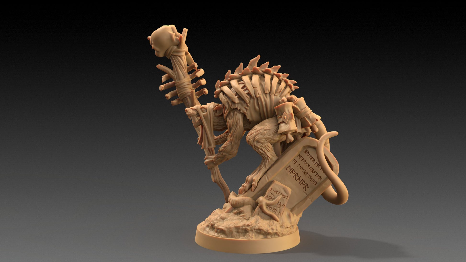 Skitterax, The Necromancer | Dragon Trappers Lodge | The Critterfolk of Bluewoods Barrows | 32mm Scale Resin Printed TTRPG Figure For DND