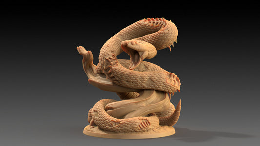 Giant Undead Snake | Dragon Trappers Lodge | The Critterfolk of Bluewoods Barrows | 32mm Scale Resin Printed TTRPG Figure For DND