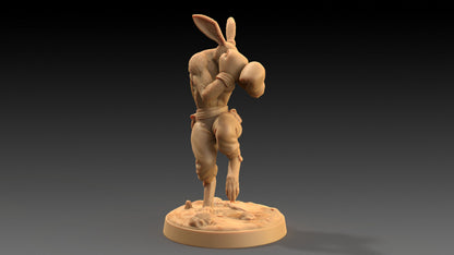 Moose Lightfoot, Hare Pugilist | Dragon Trappers Lodge | The Critterfolk of Bluewoods Barrows | 32mm Resin Printed TTRPG Figure For DND