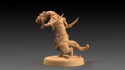 Ferret Skulker Set | Dragon Trappers Lodge | The Critterfolk of Bluewoods Barrows | 32mm Scale Resin Printed TTRPG Figure For DND