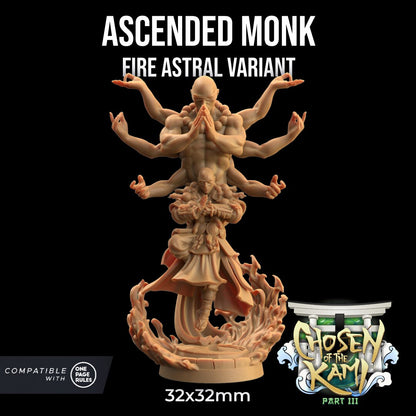 Ascended Monks Set | Dragon Trappers Lodge | Chosen Of The Kami | 32mm Scale Resin Printed Tabletop RPG Figure For DND