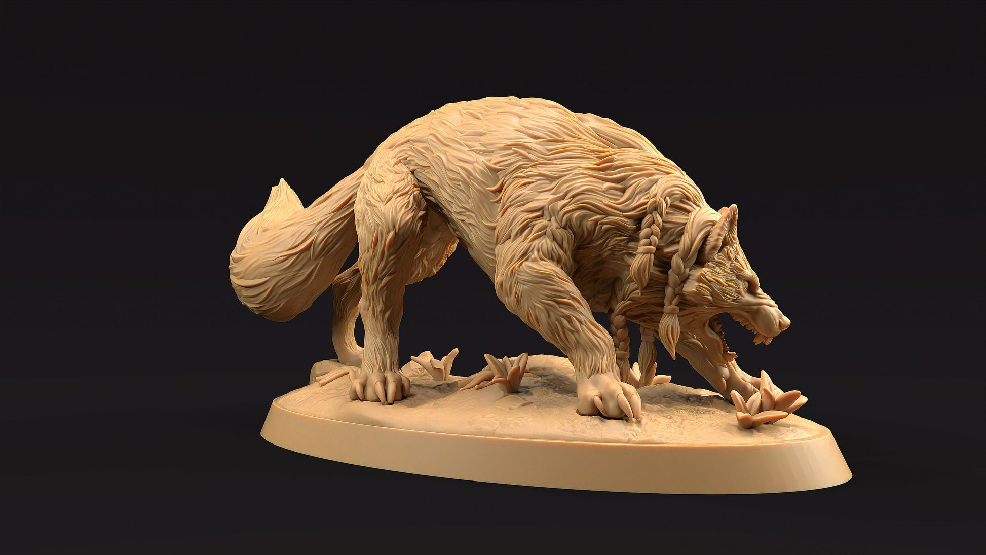 Moonborn Wolves Set | Dragon Trappers Lodge | The Moon Enclave | 32mm Scale Resin Printed Tabletop RPG Figure For DND