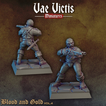 Human Riflemen Set | Vae Victis Miniatures | 32mm Scale Resin Printed Tabletop RPG Figures for Tabletop Roleplaying or Wargaming