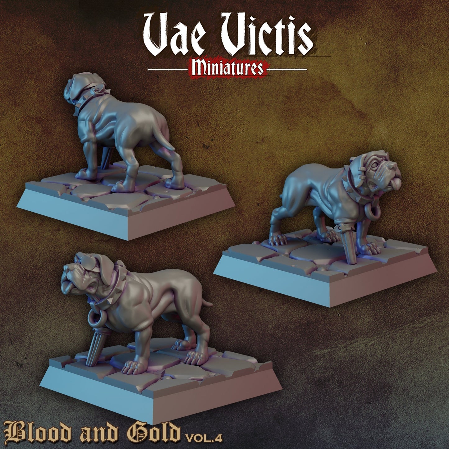 Hunting Hounds Set | Vae Victis Miniatures | 32mm Scale Resin Printed Tabletop RPG Figures for Tabletop Roleplaying or Wargaming