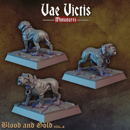 Hunting Hounds Set | Vae Victis Miniatures | 32mm Scale Resin Printed Tabletop RPG Figures for Tabletop Roleplaying or Wargaming