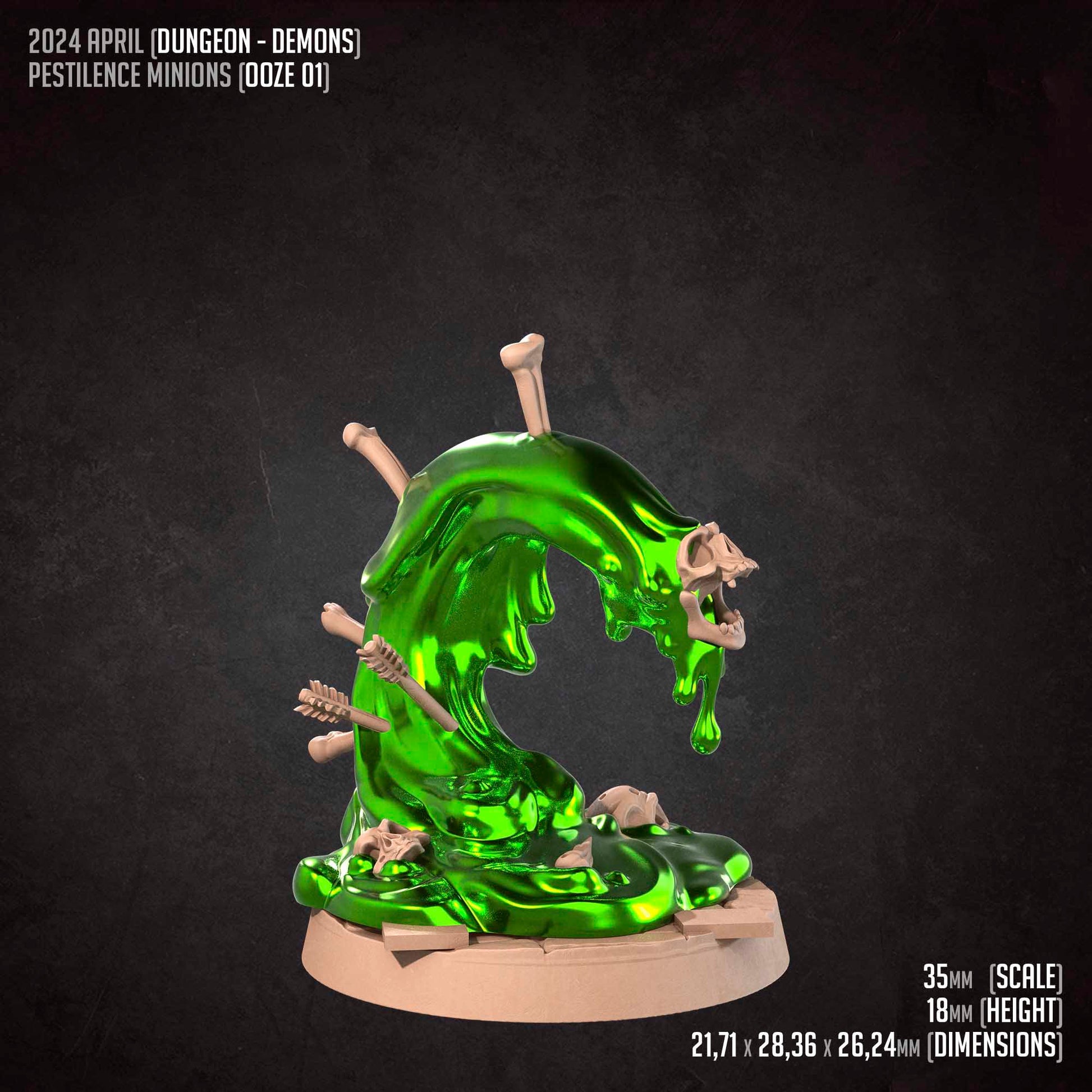 Ooze Minions Set | Bite The Bullet | 35mm Scale | Resin Printed Tabletop RPG Miniature Figures | DND | 5E