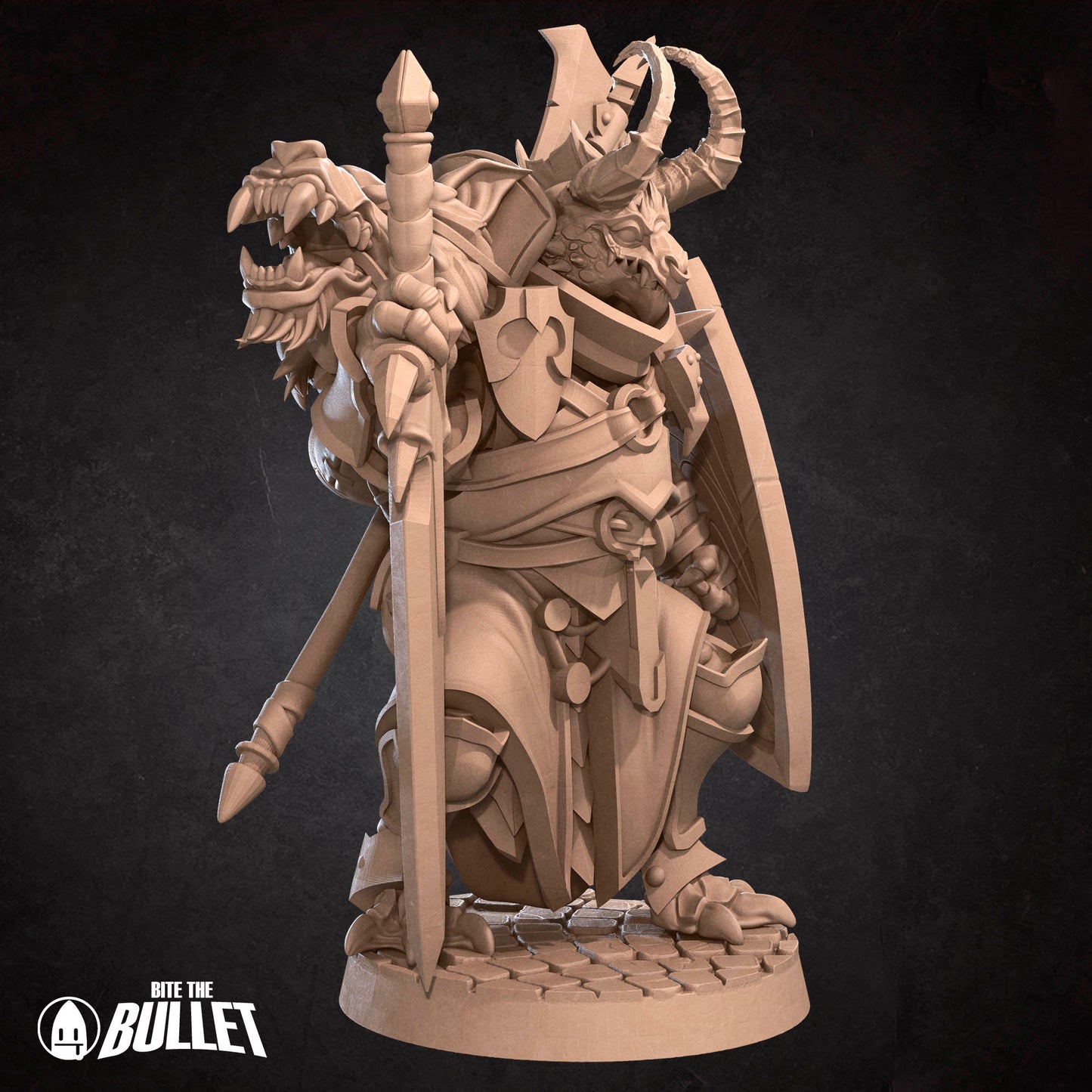 Dragonborn Fighter | Bite The Bullet | 35mm Scale | Resin Printed Tabletop RPG Miniature Figures | DND | 5E