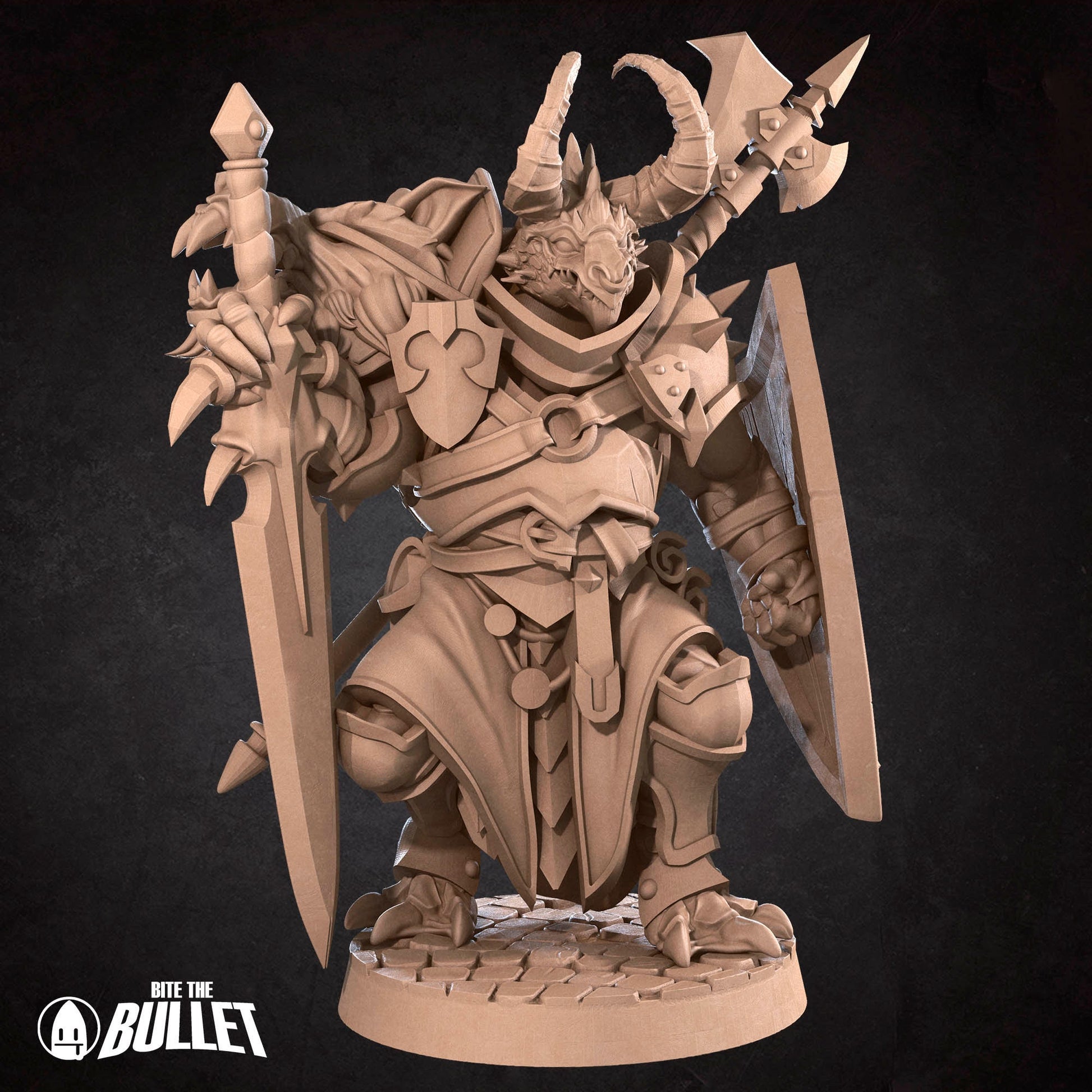 Dragonborn Fighter | Bite The Bullet | 35mm Scale | Resin Printed Tabletop RPG Miniature Figures | DND | 5E