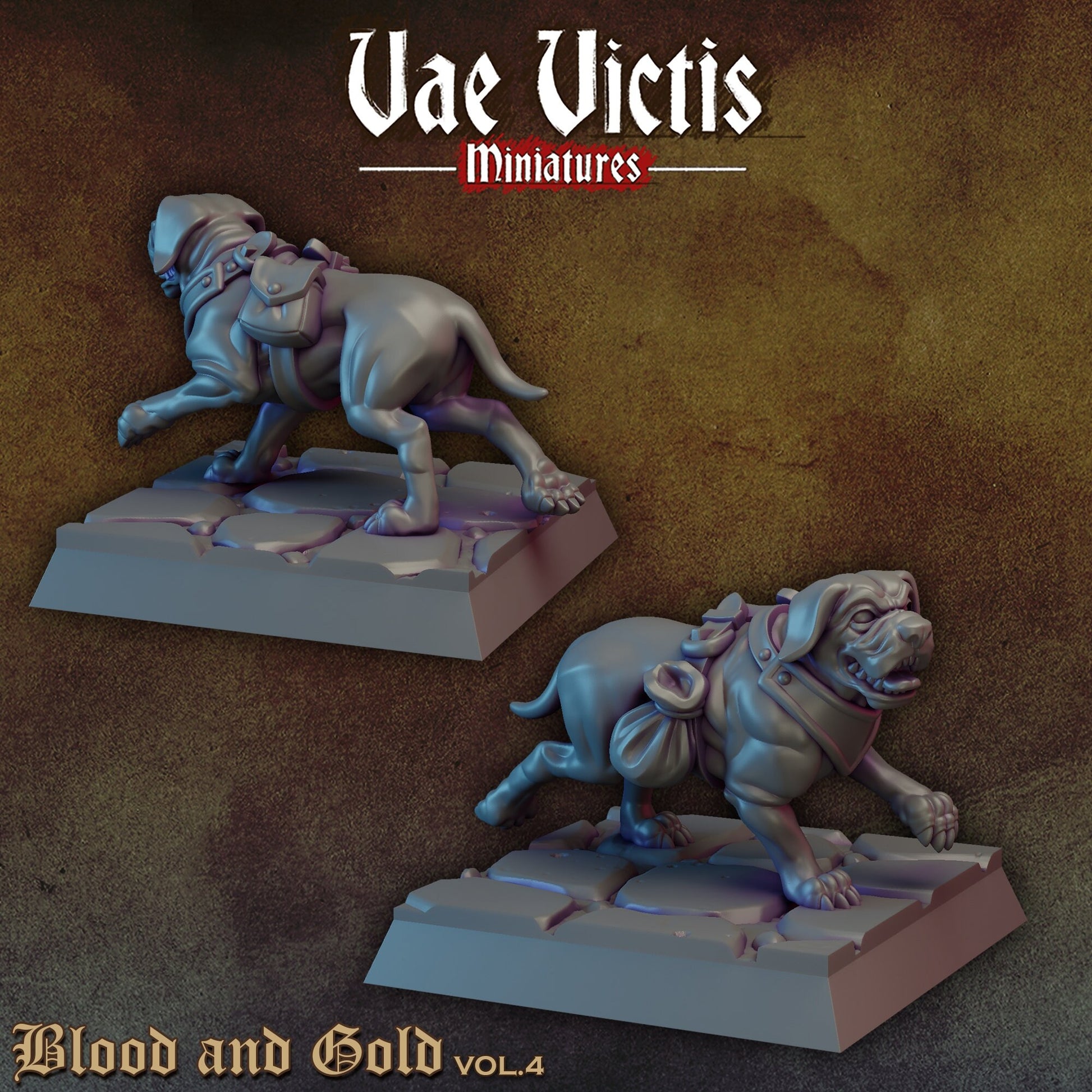 Hunting Hounds Set | Vae Victis Miniatures | 32mm Scale Resin Printed Tabletop RPG Figures for Tabletop Roleplaying or Wargaming