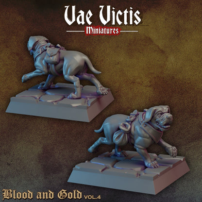 Hunting Hounds Set | Vae Victis Miniatures | 32mm Scale Resin Printed Tabletop RPG Figures for Tabletop Roleplaying or Wargaming