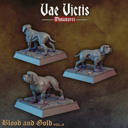 Hunting Hounds Set | Vae Victis Miniatures | 32mm Scale Resin Printed Tabletop RPG Figures for Tabletop Roleplaying or Wargaming