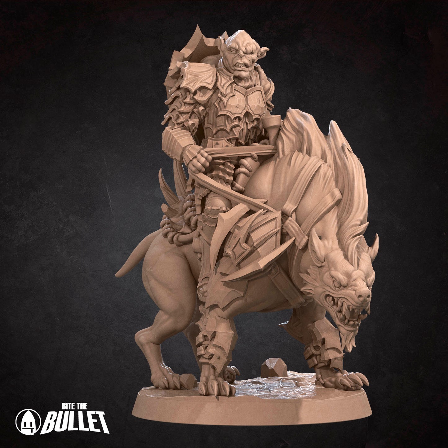 Orc Warg Rider Lieutenant | Bite The Bullet | 35mm Scale | Resin Printed Tabletop RPG Miniature Figures | DND | 5E