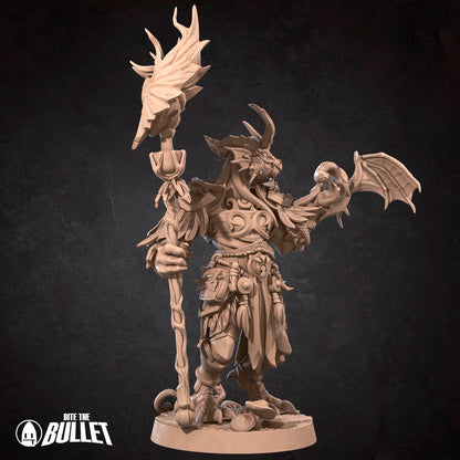 Dragonborn Druid | Bite The Bullet | 35mm Scale | Resin Printed Tabletop RPG Miniature Figures | DND | 5E
