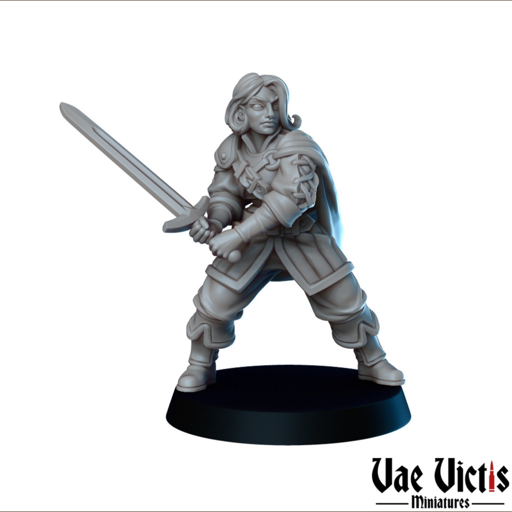 Human Fighter | Vae Victis Miniatures | 32mm Scale Resin Printed Tabletop RPG Figures for Tabletop Roleplaying or Wargaming
