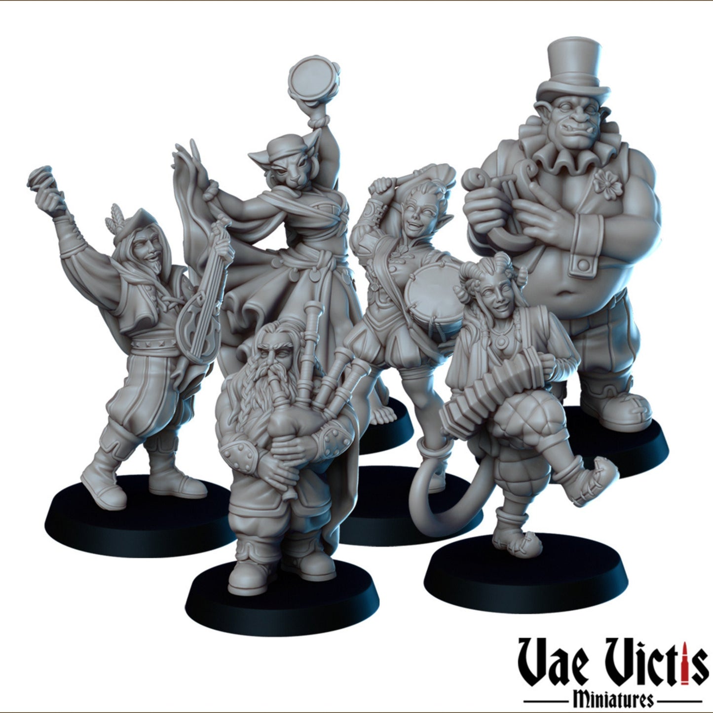 The Itinerant band Set | Vae Victis Miniatures | 32mm Scale Resin Printed Tabletop RPG Figures for Tabletop Roleplaying or Wargaming