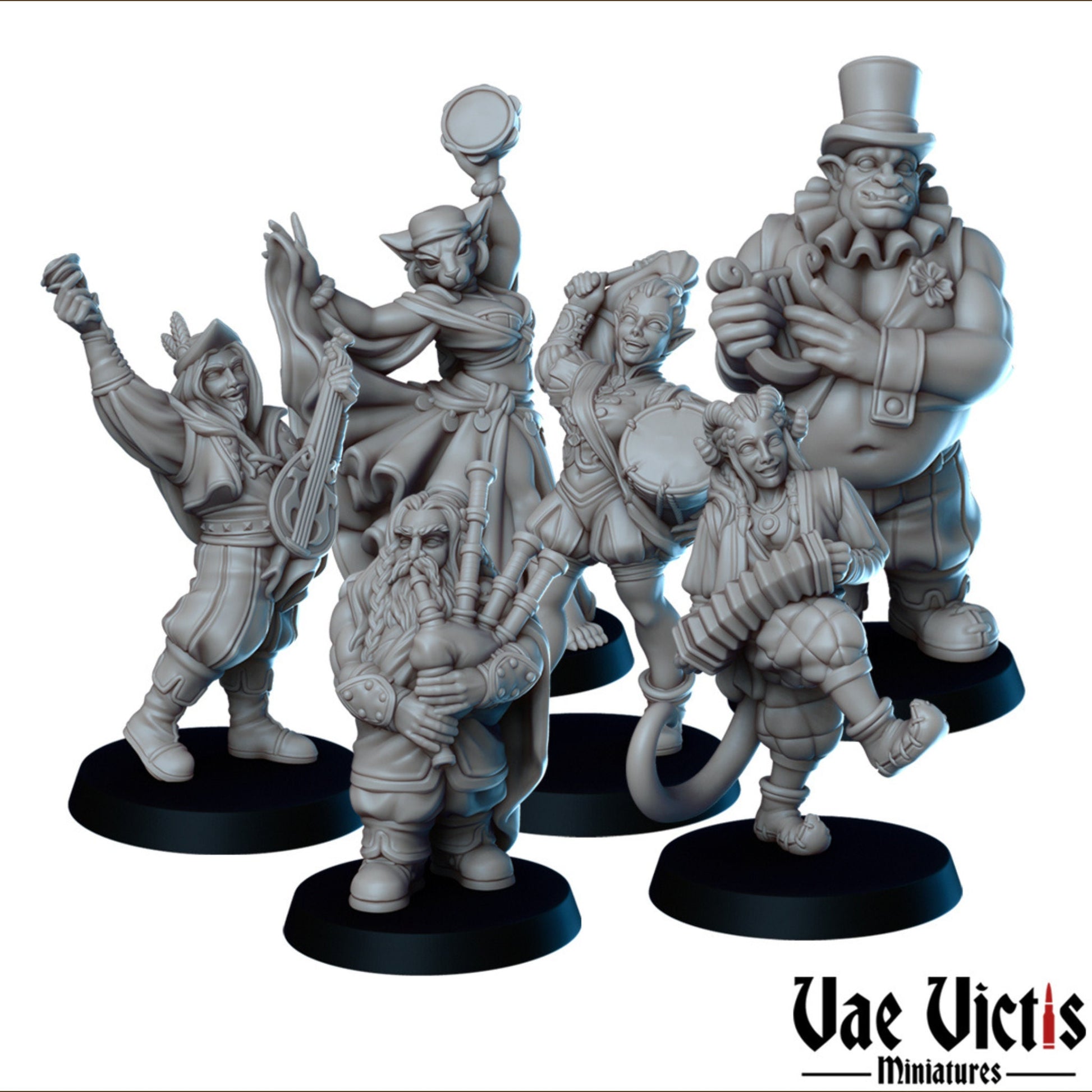 The Itinerant band Set | Vae Victis Miniatures | 32mm Scale Resin Printed Tabletop RPG Figures for Tabletop Roleplaying or Wargaming