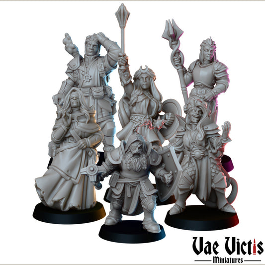 Cleric Priesthood Set | Vae Victis Miniatures | 32mm Scale Resin Printed Tabletop RPG Figures for Tabletop Roleplaying or Wargaming