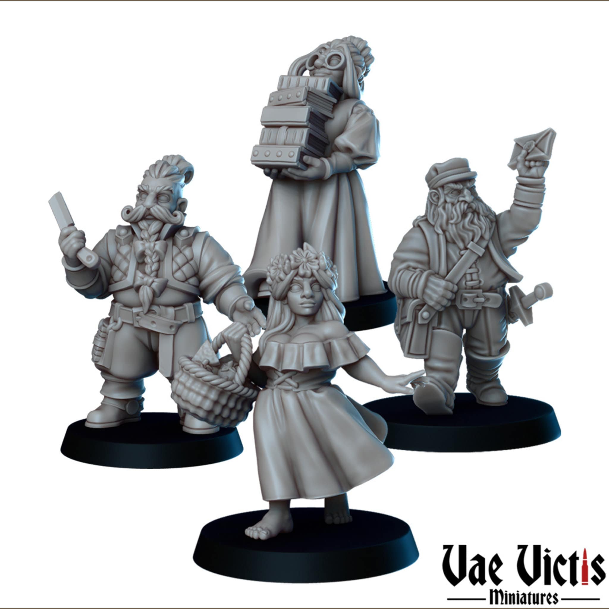 Citizen Dwarves Set | Vae Victis Miniatures | 32mm Scale Resin
