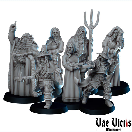 Witch Hunt Set | Vae Victis Miniatures | 32mm Scale Resin Printed Tabletop RPG Figures for Tabletop Roleplaying or Wargaming