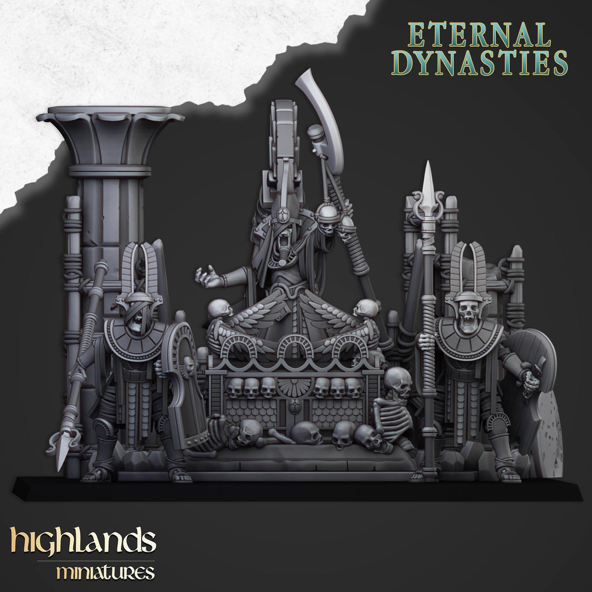 Pharaoh Funeral Ship | Eternal Dynasties | Highland Miniatures | 32mm Scale Resin Tabletop RPG Figures for Roleplaying and Wargaming