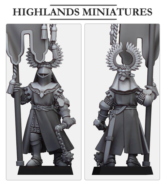 Gallia Battle Standard Bearer | Gallia | Highland Miniatures | 32mm Scale Resin Tabletop RPG Figures for Roleplaying and Wargaming