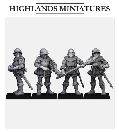 Gallia Shooters Handgunners | Gallia | Highland Miniatures | 32mm Scale Resin Tabletop RPG Figures for Roleplaying and Wargaming