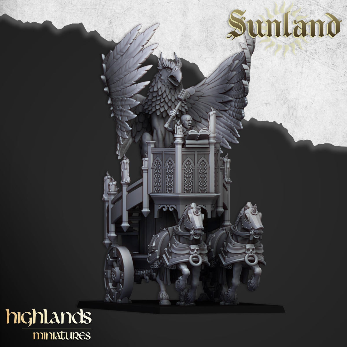 Sunland Altar Wagon | Sunland | Highland Miniatures | 32mm Scale Resin Tabletop RPG Figures for Roleplaying and Wargaming