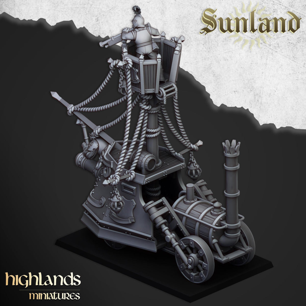 Sunland Ironclad Landship | Sunland | Highland Miniatures | 32mm Scale Resin Tabletop RPG Figures for Roleplaying and Wargaming