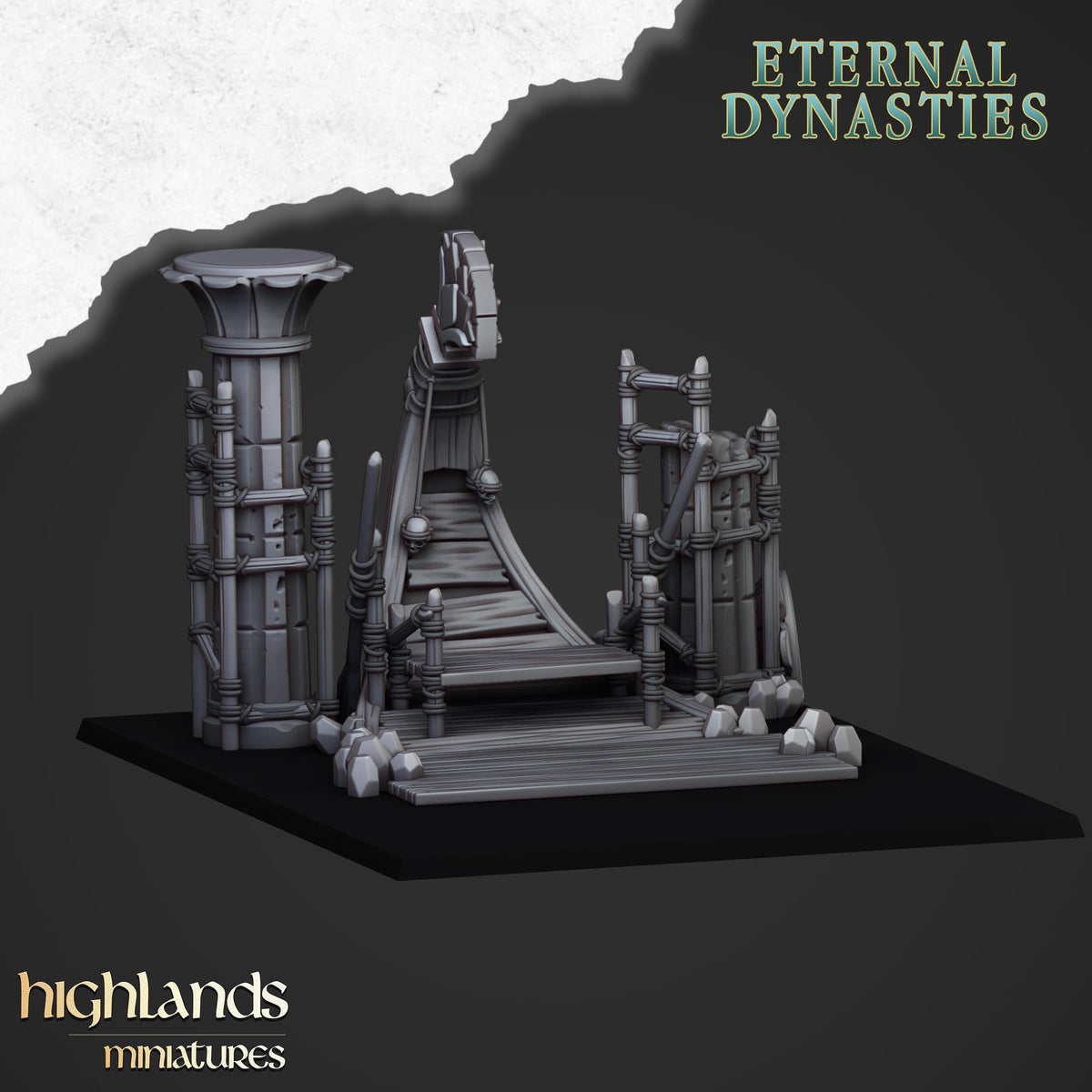 Pharaoh Funeral Ship | Eternal Dynasties | Highland Miniatures | 32mm Scale Resin Tabletop RPG Figures for Roleplaying and Wargaming