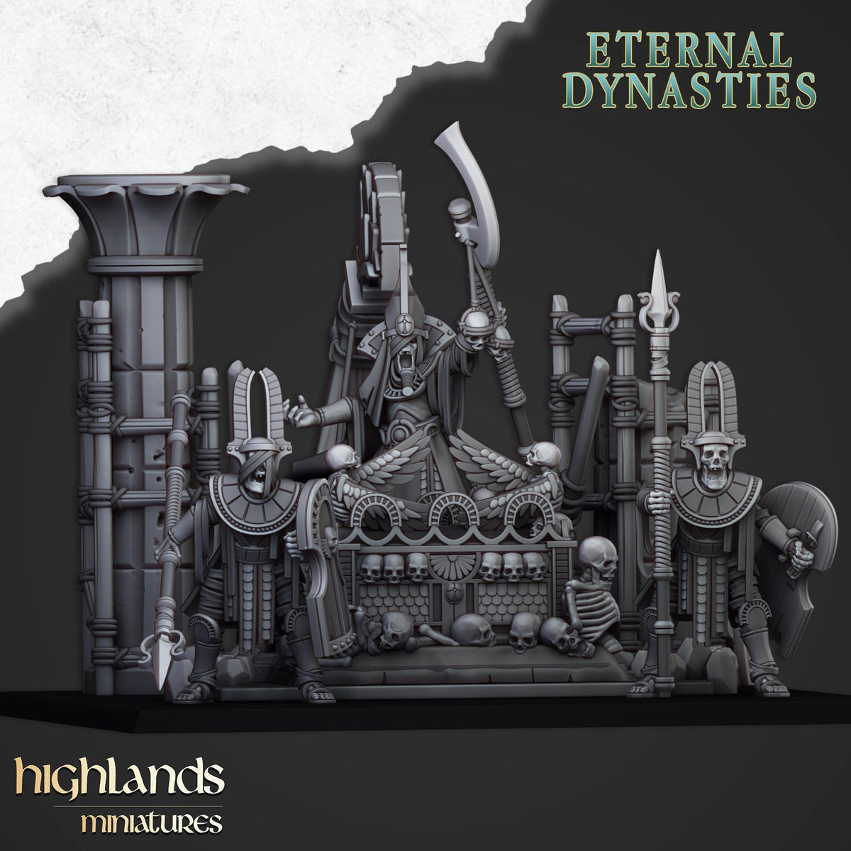 Pharaoh Funeral Ship | Eternal Dynasties | Highland Miniatures | 32mm Scale Resin Tabletop RPG Figures for Roleplaying and Wargaming